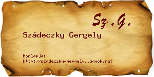 Szádeczky Gergely névjegykártya